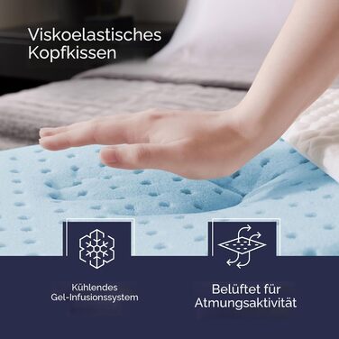 Подушка Weekender з пінного гелю з ефектом пам&39яті, розмір &quotqueen-size&quot, середня м&39якість, підтримка шиї та плечей, для сну на спині, боці та животі, для дому, готелю та лікарні, 2 шт., набір &quotqueen-size&quot