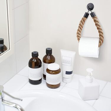 Тримач для туалетного рулону без свердління, вінтажний, самоклеючий шнур, тримач для туалетного рулону, тримач для рушників, трима