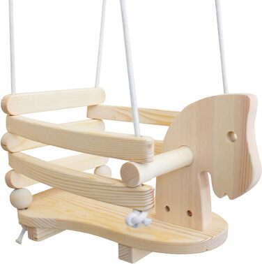 Дитячі дерев'яні гойдалки Гойдалка-кінь Гойдалка решітка Гойдалка дитяча - 6557