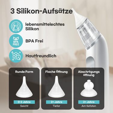 Електричний назальний аспіратор HubiBaby Large Flow, назальний аспіратор для немовлят, відсмоктувач козявок, очищувач носа для нем