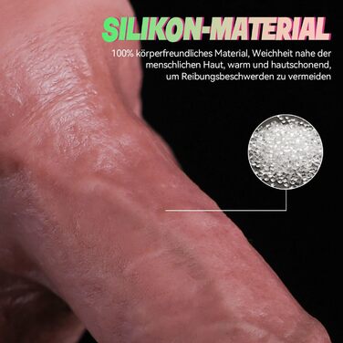 Силіконовий фалоімітаторDovadi 21 см, реалістичний з венами та яєчками, з присоском