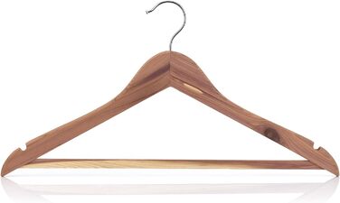 Вішалки для одягу з кедрового дерева 44 см з нековзною штангою для штанів, 24