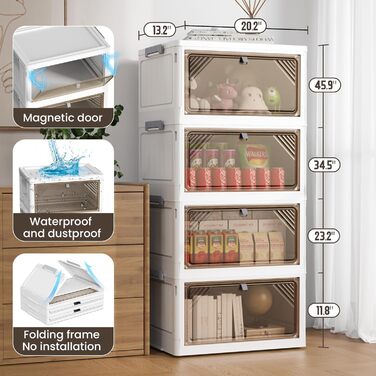 Контейнер для зберігання AHEONLAR з кришкою, складний, штабельований, з висувними ящиками, органайзером для шафи та ящиком для збе