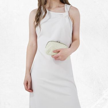 Елегантне клатч-вестикування Kunstperlen для жінок, вечірня сумочка для нареченої з ланцюжком на плече для весілля, випускного та вечірки, бежевий колір