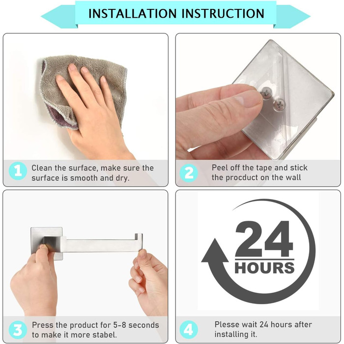 Тримач для туалетного рушника без свердління, тримач для туалетного рушника 304 хромована нержавіюча сталь, тримач для туалетного