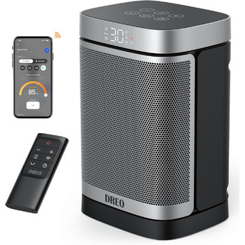 Тепловентилятор Dreo енергозберігаючий тихий, 1500 Вт з пультом дистанційного керування, коливальний на 70, WLAN Alexa & Google As