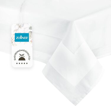Скатертина ZOLLNER розміром 130х220 см (після прання) - міцна та зносостійка бавовняна столова білизна - шовковистий, блискучий ат
