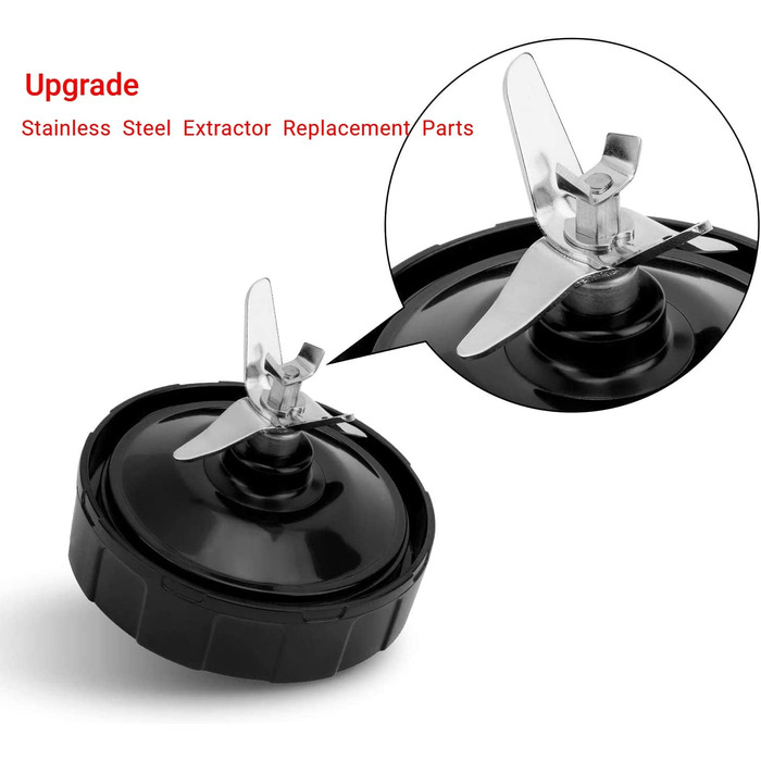 Для заміни леза міксера 7 ребер для леза екстрактора Ninja Pro сумісний з Nutri Ninja Car iQ BL480 BL481 BL482-30 BL487 BL492 з силіконовими гумовими ущільнювачами Ущільнювальне кільце Кріплення змішувача