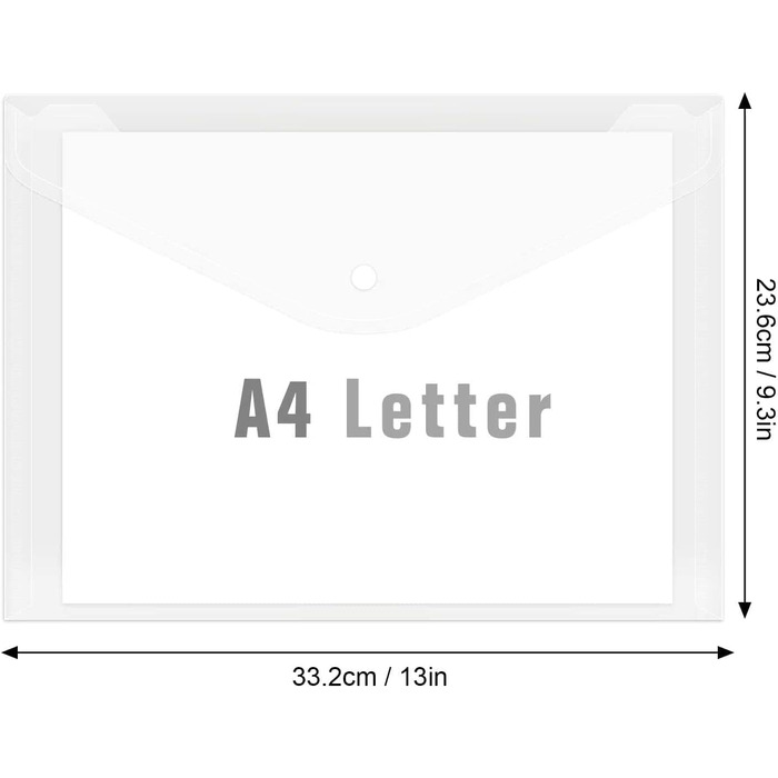 Папка для документів ASelected на 40 предметів із застібкою-кнопкою, кишеня для документів A4, прозора, прозора кишеня, колекційна папка, застібка-кнопка A4 для впорядкування документів, прозора, 40 предметів - A4