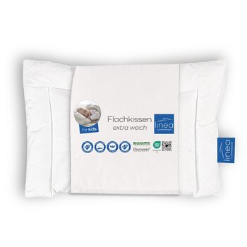 Дитяча плоска подушка LINEA від Bhmerwald, 90 пух/10 пір&39я, 40x60 см, підходить для алергіків, можна прати при температурі до 60C, виготовлено в Німеччині