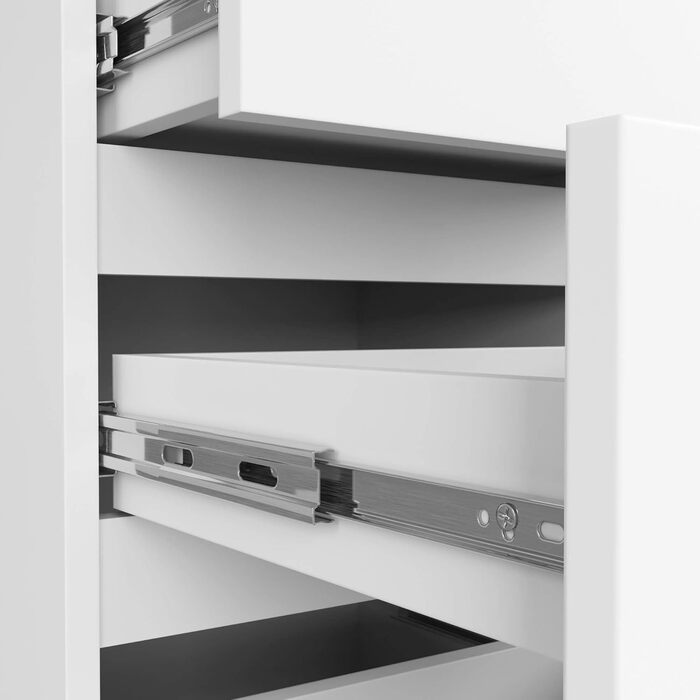 Комод AKORD CL4 40 см 4 шухляди Шафа для вітальні для спальні Ш40 x В74 x Г35 см Вага 18,4 кг Білий/Білий