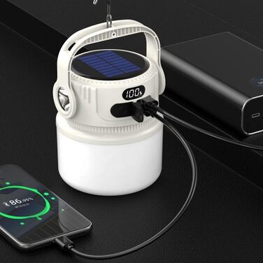 Сонячний світлодіодний кемпінговий ліхтар, що перезаряджається, портативний нічник з гачком, простий у використанні, 19X10,5 см