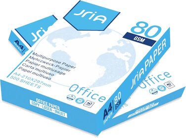 Папір для копіювання для дому та офісу - Базовий папір для принтерів для дому та офісу. Універсальний папір для принтерів, підходить для лазерних та струменевих принтерів. 2500 аркушів DIN A4 80 г, білий (5 x 500 аркушів), упаковка з 5 шт.
