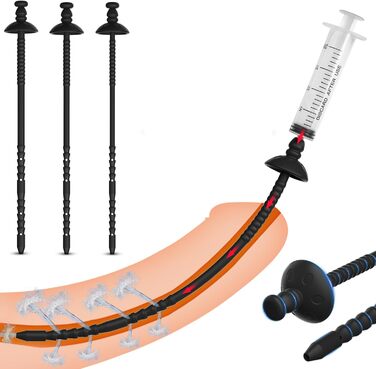 Набір уретральних дилататорів BDSMAGE, з шприцом та ерекційними кільцями, силікон, стимуляція простати, 3 шт.