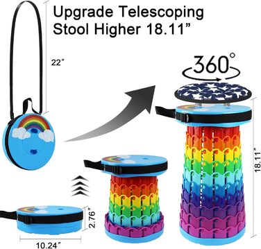Портативний складаний стілець ALEVMOOM, телескопічний кемпінговий стілець, складний стілець, міні-легкий кемпінговий стілець для кемпінгу на свіжому повітрі, риболовлі, барбекю, критої кухні, вантажопідйомність 600 фунтів (хмара)