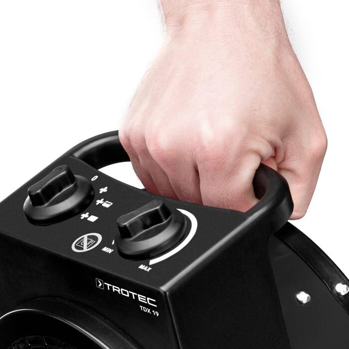 Керамічний вентилятор-обігрівач TROTEC TDX 19 Теплова потужність 1,5 кВт / 3 кВт Потік повітря 200 м/год Опалення