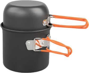 Посуд для кемпінгу та пікніків, набір туристичного посуду з антипригарним покриттям, каструлі та сковороди для приготування їжі на відкритому повітрі, для походів, трекінгу та подорожей з рюкзаком