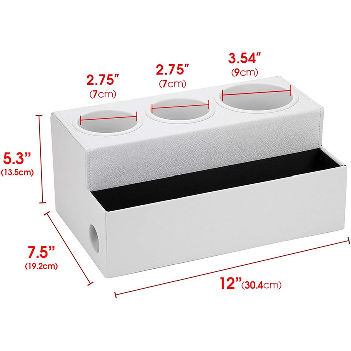 Тримач для фена для волосся Організатор засобів для догляду за волоссям Організатор аксесуарів для ванної кімнати Коробка для зберігання Підставка для зберігання туалетного столика для ванної кімнати з 3 отворами (білий) - MK154D