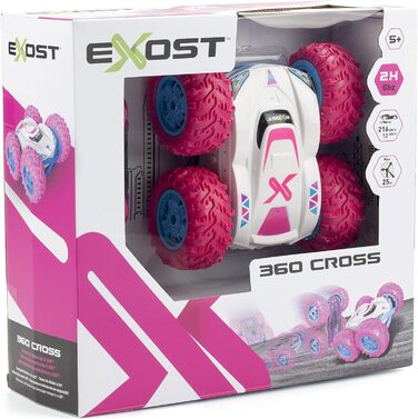 Позашляховик Exost Silverlit на дистанційному управлінні 360 Cross Pink - для дітей віком від 5 років - Повний привід на 2 сторони на 360 - Екологічна упаковка, що легко відкривається - 54727 Pink - Екологічна упаковка