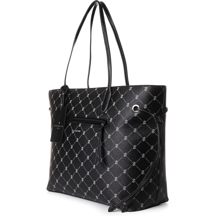 Сумка для покупок жіноча сумка з бічними шнурками сумка через плече XXL 37.5 см чорна