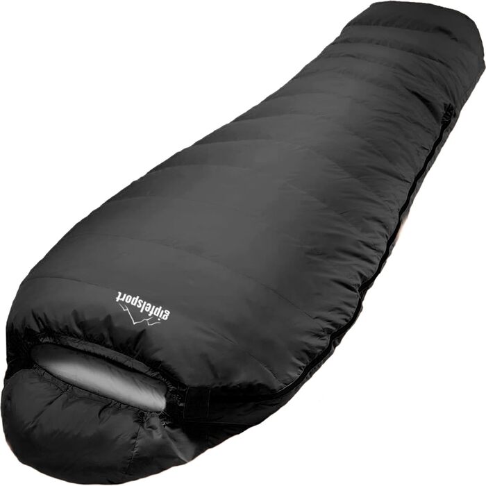 Надлегкий спальний мішок Gipfelsport Ultralight Sleeping Bag 4 Seasons -20C до 15C Надлегкий спальний мішок Надлегкий мумійний спальний мішок для всіх сезонів, трекінговий спальний мішок для кемпінгу, подорожей та відпочинку на природі -5C чорний