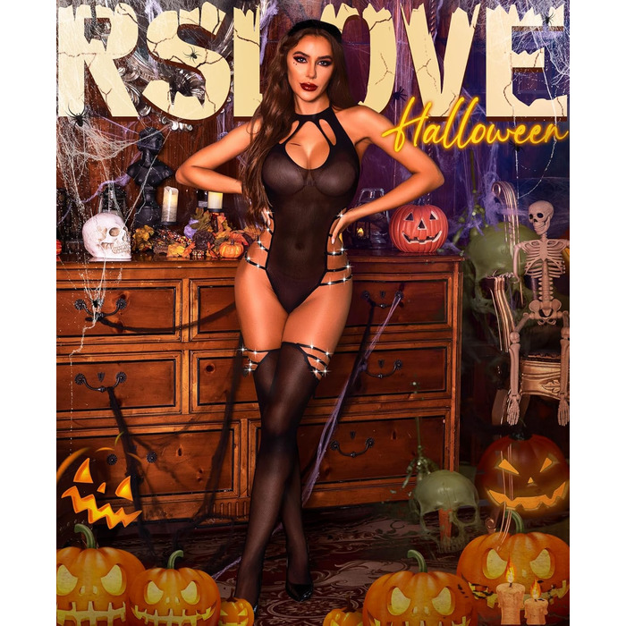 Жіночий бодістокінг RSLOVE, сітчастий, чорний, універсальний розмір