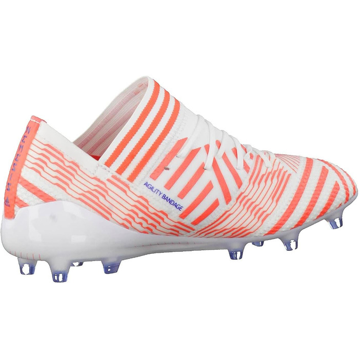 Жіночі футбольні бутси adidas Nemeziz 17.1 FG, розмір 38 EU, білі, чорний колір Mystery Ink, легкий кораловий