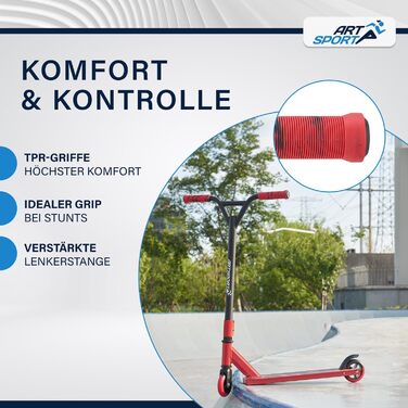 Трюковий самокат ArtSport з керуванням на 360, кулькові підшипники ABEC 9, 100 мм PU колеса та клейка стрічка, веселий самокат для