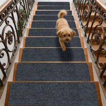 Килимки для сходів, 15 шт. , протиковзкі килимки для сходів, самоклеючі, прямокутний килимок для сходів, нековзний килимок для дітей та домашніх тварин (темно-сірий, 55 см x 22 см)