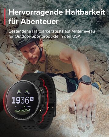 Годинник SUUNTO Vertical Adventure смарт-годинник із GPS, двочастотна GPS-навігація, безкоштовні офлайн-карти, сонячна зарядка, час роботи від батареї до 65 днів, корпус військового класу, водонепроникність 100 м, повністю чорний вертикальний корпус