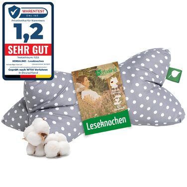 НОВИНКА Подушка для шиї з кісткою для читання, що служить опорою для книги - 40 x 18 см, подушка-підтримка шиї, подушка-книжка-планшет - 100 бавовна, універсальна подушка-планшет - сіра