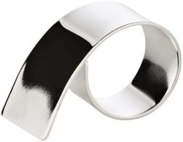 Набір з 2 кілець для серветок Volute, елегантні посріблені, стійкі до потемніння, довжина 6 см, діаметр 3,5 см, прикраса столу для весілля