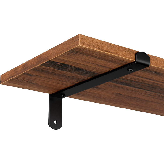 Настінні полиці SONGMICS, 2 шт., плаваючі, декоративні, ретро-стиль, максимальне навантаження 15 кг/шт., 60 x 20 x 7 см, МДФ, коричнево-чорні LWS04NB