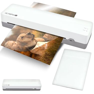 Ламінатор OLYMPIA A 130 A3 Компактний ламінатор для офісу, школи та дому Гаряче ламінування до 320 мм Для ламінувальних пакетів 80125 мікрон Ламінатор A3 та A4 Ламінатор білий та сірий A 130