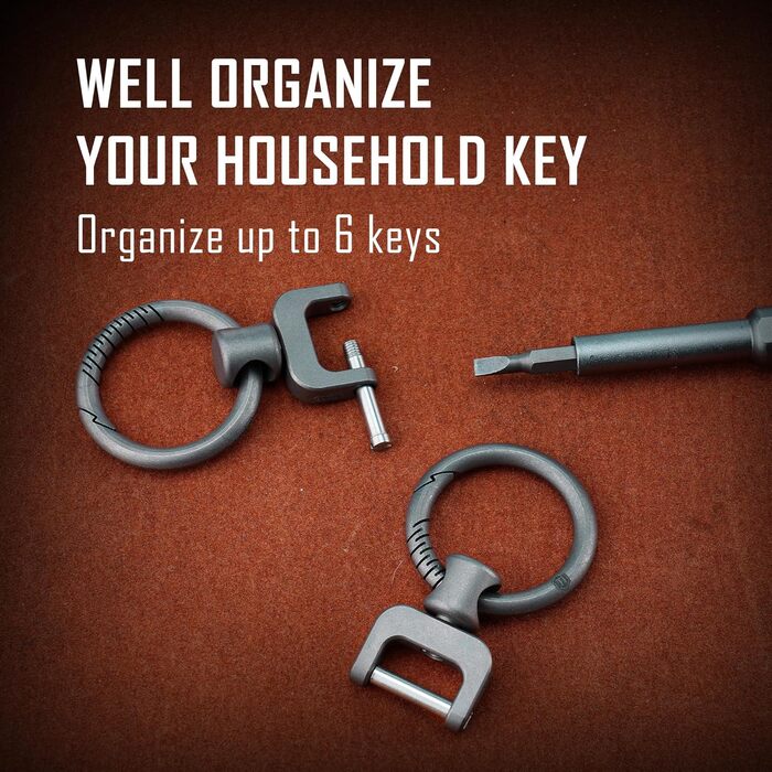 Титановий брелок KeyUnity з боковим принтом, мінімалістичний брелок із швидким відстібанням для карабіна, ключів від машини та ключів від будинку Ka36m