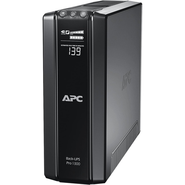 Резервний ДБЖ APC by Schneider Electric PRO UPS 900 ВА живлення - BR900G-GR - включно зі страхуванням захисту пристрою вартістю 150 000 євро (5 функцій енергозбереження, багатофункціональний дисплей) (живлення 1500 ВА, виходи IEC - IEC - IC, одинарний)