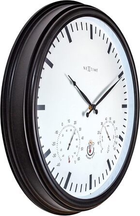 Настінний годинник NeXtime 4306ZW, пластик, чорний, 50.8 см
