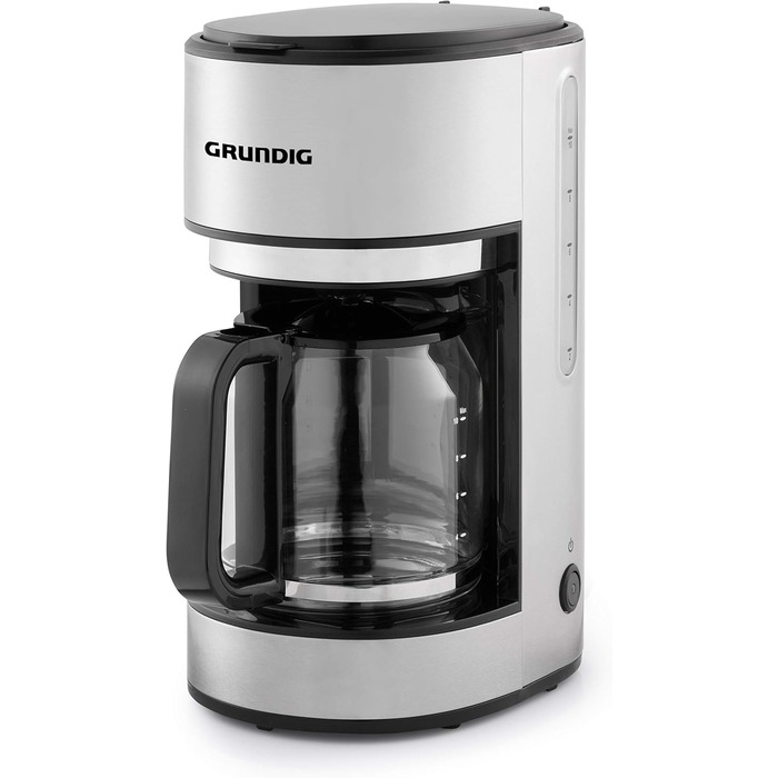 Кавоварка Grundig KM5620, 1000 Вт, 10 чашок (1,25 л), 1000, нержавіюча сталь/чорний