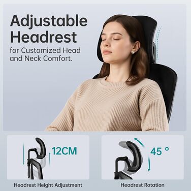 Ергономічне офісне крісло Storeo Imp, до 150 кг, карбонова сітка / метал, чорний