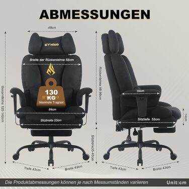 Ігрове крісло Symino, схоже на диван, з огортаючим сидінням, ергономічне офісне крісло керівника, стілець зі штучної замші, комп&39ютерне крісло з регульованою висотою, вантажопідйомність 130 кг, чорний колір