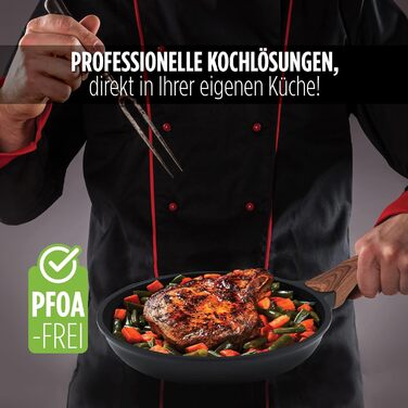 Професійна сковорода ROSMARINO 28 см - Сковорода з покриттям з відмінним розподілом тепла та теплопродуктивністю для індукційних т