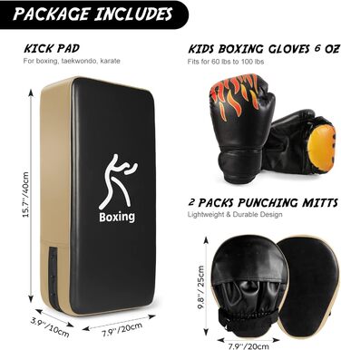 Накладки на руки Odoland Набір з PU боксерськими накладками 6OZ Боксерські рукавички для боксерського мішка, боксу, кікбоксингу, тренувань з боксу, бойових мистецтв, тайських кікбоксерських накладок, чорного кольору