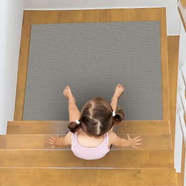 Сходинки для дерев&39яних сходинок, нековзка сходинка для внутрішнього та зовнішнього використання, сходинки для сходинок, 78,7 x 78,7 см, підходить для літніх людей, дітей та 79 x 79 см (прямокутна) світло-сіра імітація льону 1