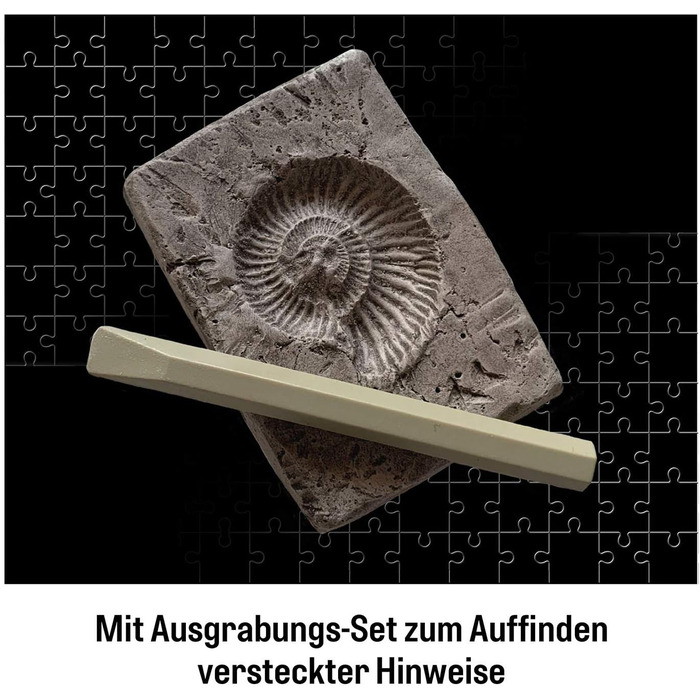 Три слідчі Kids - Crime Puzzle - T-Rex in Action by KOSMOS 680657, 200 елементів, Світиться в темряві, Читання, Пазли, Розгадуванн