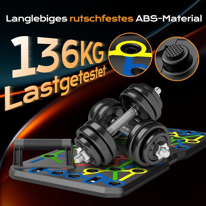 Дошка для віджимань AERLANG, портативна, багатофункціональна, складна, перекладина для віджимань 10-в-1, ручки для віджимань на підлозі, професійне обладнання для силових тренувань з віджимань, різнокольорове