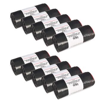 Сміттєві пакети Hypafol Тип 60 зі шнурком, 35 л Пакети для сміття для дому, саду та промисловості Надзвичайно міцні та стійкі до розривів Чорні надміцні сміттєві пакети з високоякісного матеріалу 200 шт. (10 рулонів) 35 літрів