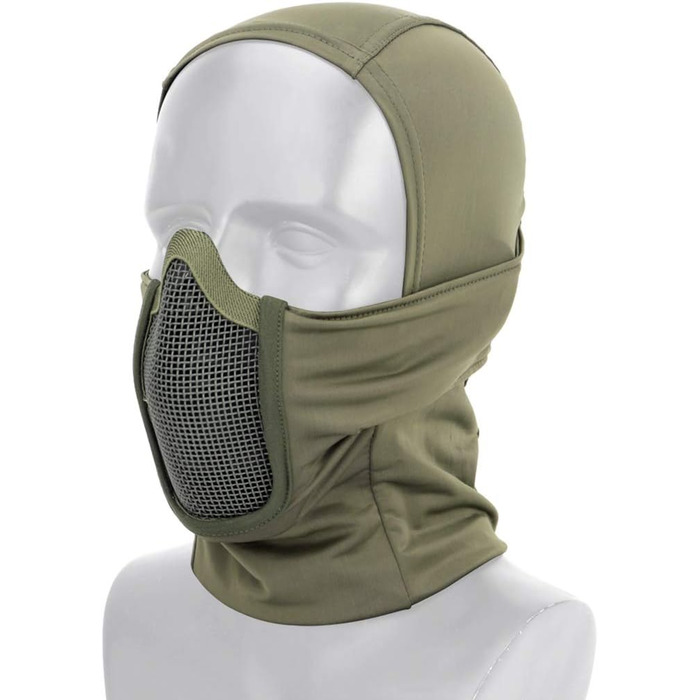 Балаклава Airsoft Mesh Mask Ninja Style Повний захист обличчя Балаклава Капюшон з сітчастою маскою для Cs Військова гра, полювання, пейнтбол зелений