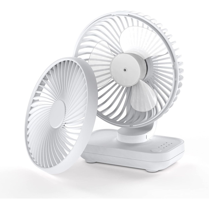 Портативний настільний вентилятор, 4000mAh Battery Small Table Fan, 4 Speeds for Desk, Home, Picnics and Office -