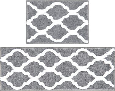 Набір килимків для ванної з мікрофібри Pauwer Набір килимків для ванної з мікрофібри 2 шт. нековзний абсорбуючий м'який килимок дл