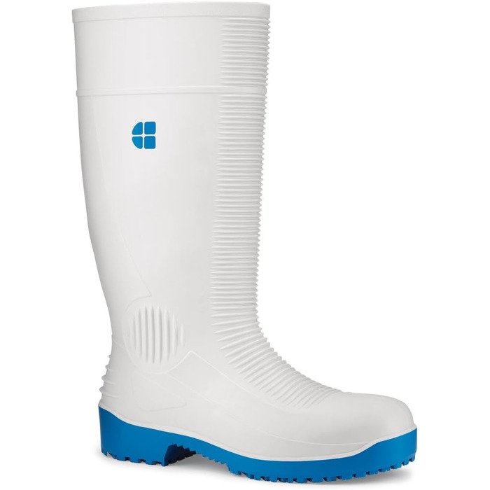 Взуття для екіпажів Bastion Водонепроникні захисні гумові чоботи з ПВХ, S4, мякі устілки, нековзні, дихаючі, заввишки 40 см для жінок та чоловіків, розмір 40 EU, білі